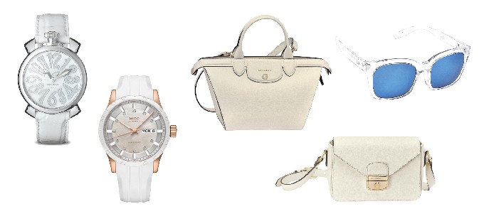 ▲ 왼쪽부터 시계_가가 밀라노(GaGa Milano), 미도(MIDO)/미니백_롱샴(Longchamp)/선글라스_오뚜르(Autre)