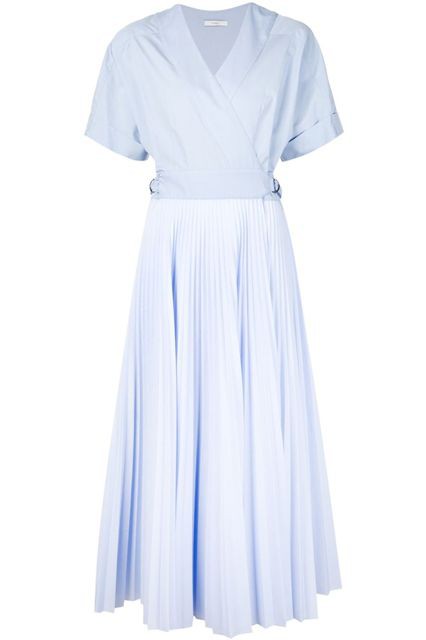 ▲Tome (Pleated Poplin and Cotton Wrap Dress)