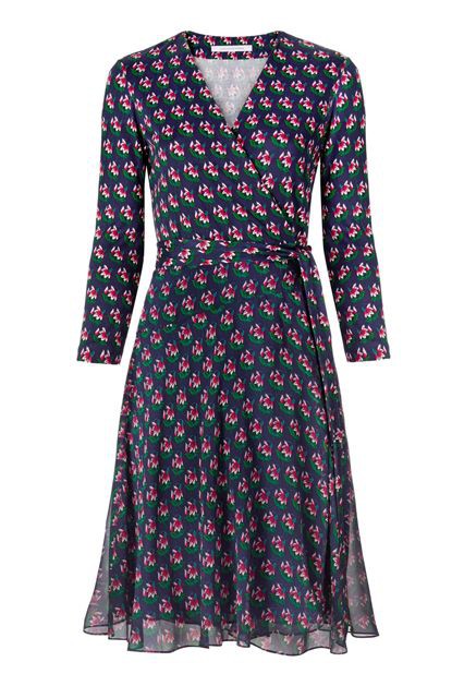 ▲Diane von Furstenberg (Irina Silk and Chiffon Combo Wrap Dress)