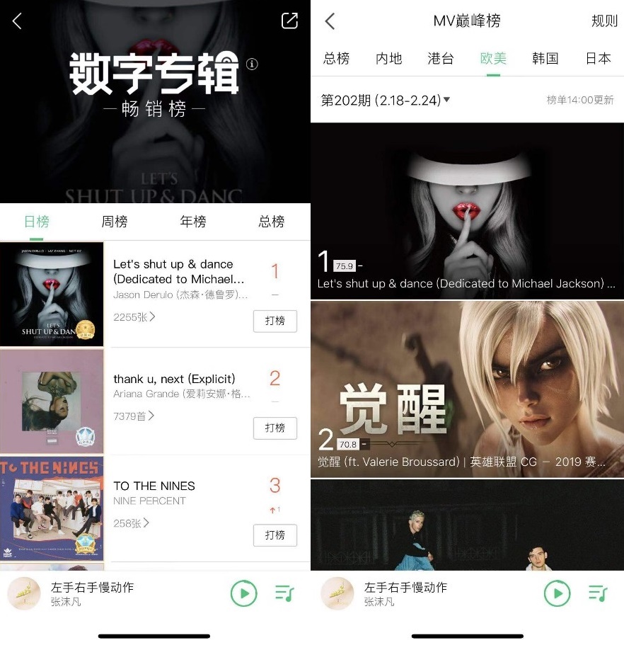 (0225) 마이클 잭슨 헌정앨범 중국 음원차트 1위 화면 캡처.jpg